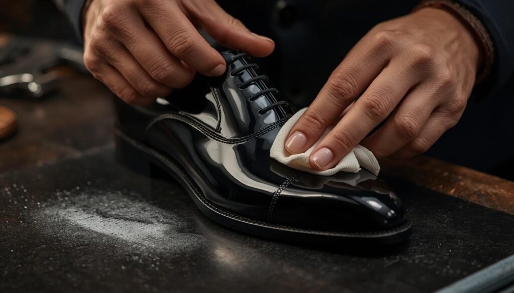 Cleaning and buffing patent leather is a routine of its own, not a scaled-down version of polishing calfskin.